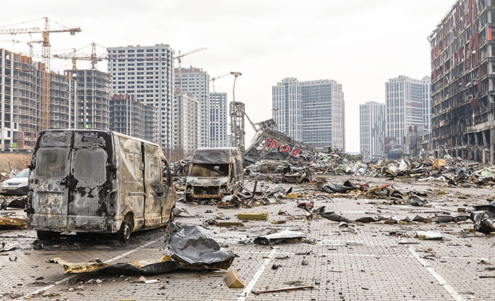 destruction in Kyiv