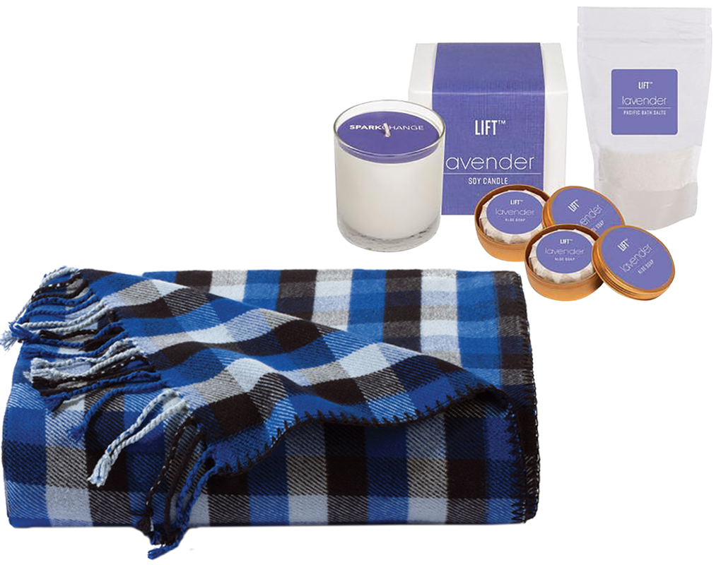 Bamboo throw blanket and Spa day set