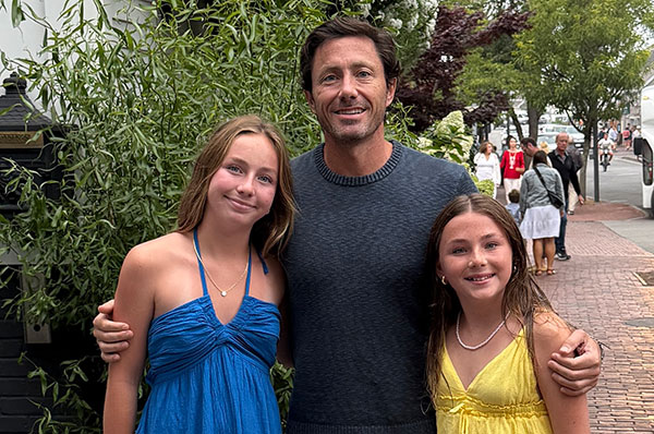 Mike Natenshon with his two daughters