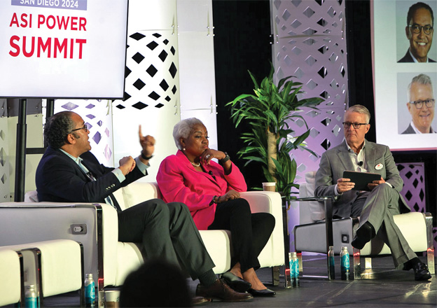 Tim Andrews, Donna Brazile and Will Hurd at the ASI Power Summit
